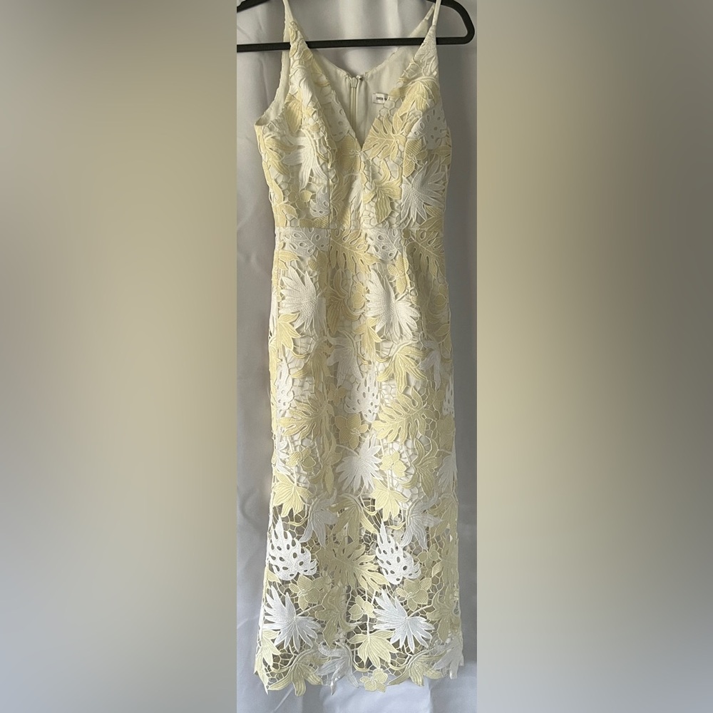 Women’s Dress the Population Aurora Floral White/Eggshell Midi Dress Size XS